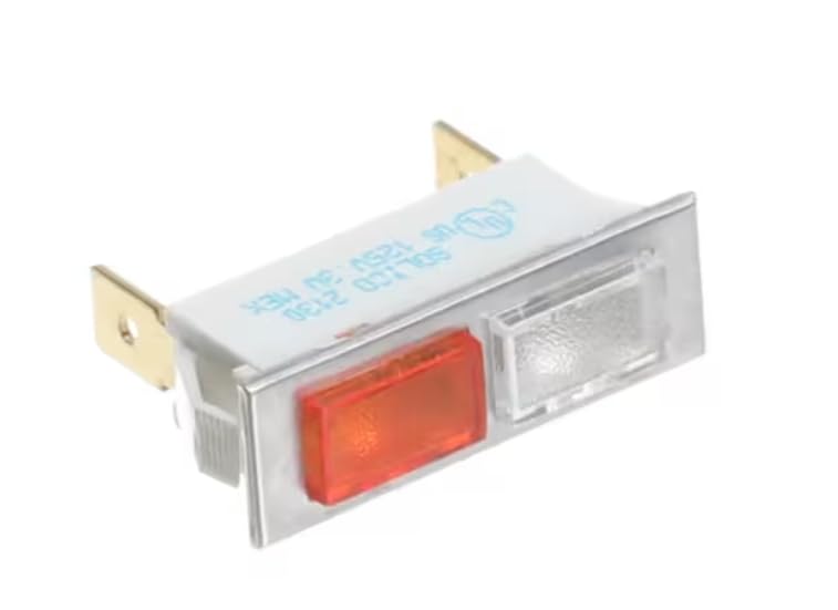 Fits Food Warming Equipment 2130 125V. 3W MEX Indicator Light, Dual, Amber/Clear, Rectangular, 125V, .3W