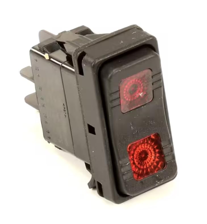 Fits Crown Steam 1721 R 250V LAMP 10A 250VAC 1/2HP 15A 125VAC 1/2HP Switch, Rocker, DPDT, Lighted, Replaces 4-SA51D for 3E-SBF, EJ-10E, EJ-7E