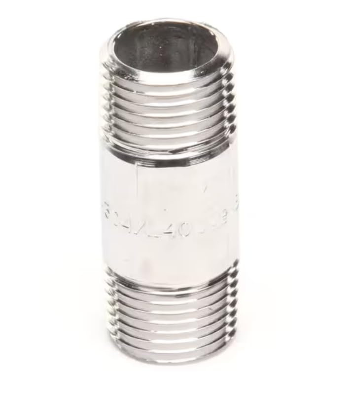 Fits Henny Penny 14304/L40WMB-BABE2322 Nipple, 1/2" NPT x 2" Long for PFE-590, PFE-581, PFE-592