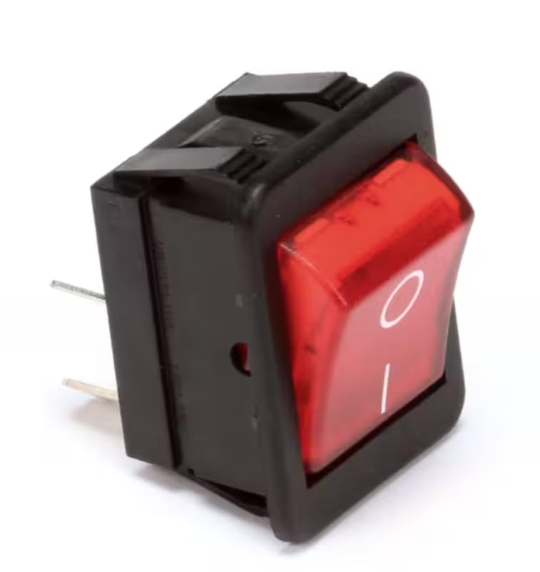 Fits Crathco .1553.. 16(4) A 250V~AC T125 Switch, Red Rocker, Power On/Off, Java/Urn for TB/3, FTC-5-N, BC1
