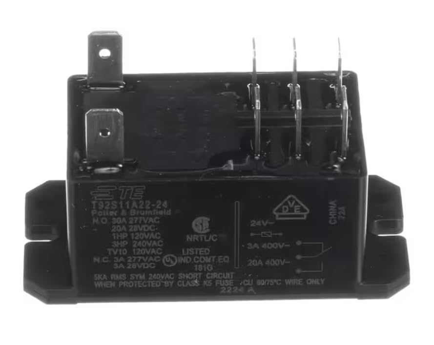 Fits Carrier HVAC 724 Relay, 24 Volt Coil, 30 Amp, DPDT for 581JE11D250 A, 581JE11F224 A, 581JE11K250