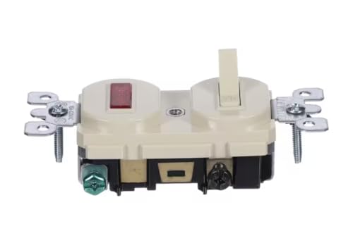 Fits Kason 2H4300 Toggle Switch with Indicator Light, Single Pole, 15 Amp, 120 Volt, Ivory