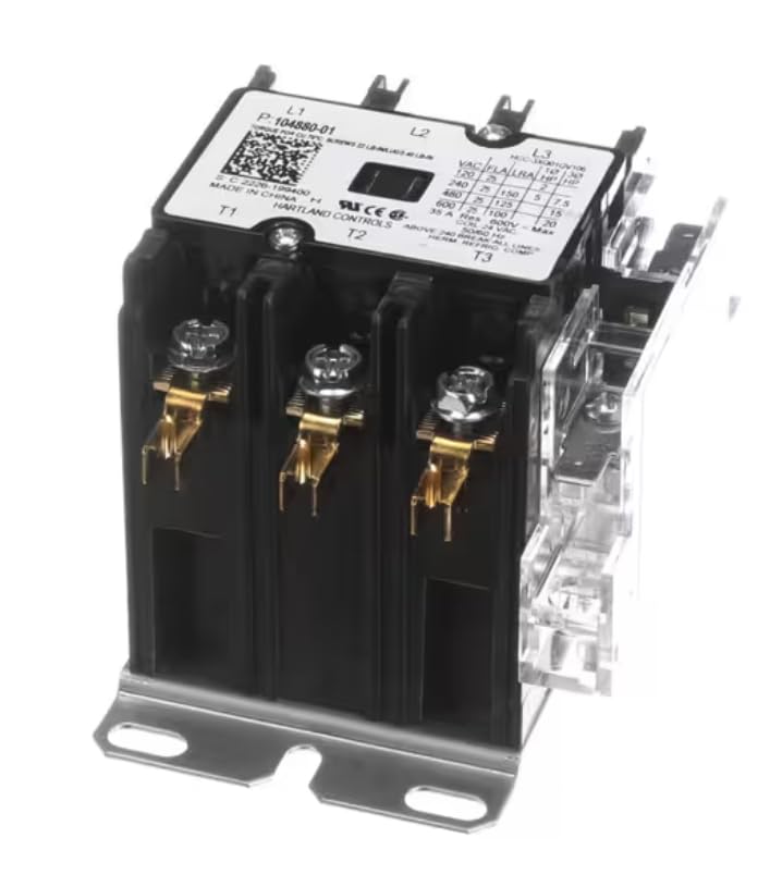 Fits Lennox P104880-01 HCC-3XQ01QV106 Contactor, 3 Pole with Auxiliary Contact, 25A for KCC240S4-01, KCC210S4-01, KCC180S4-01