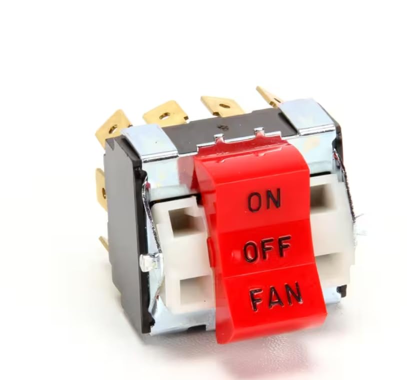 Fits Wells 1208 R 10A 250VAC 15A 125VAC 3/4 HP 250 VAC Rocker Switch, On/Off/Fan, 4Pdt for M4200, M4200-SV3, M4200-3S