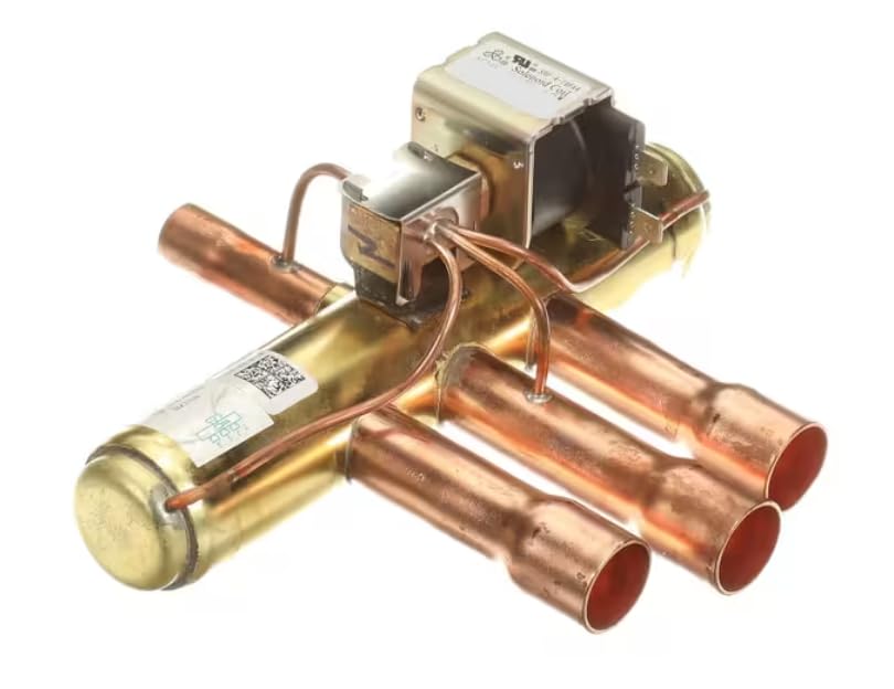 Fits Rheem BZ2104 2481218243 Reversing Valve, 24 Volt Coil, 6 Ton Capacity, 3/4" Suction Line, 1/2" Discharge Line for RQPM-A024JK000AUA, RQPM-A036JK000, RQNL-B030JK000AUA
