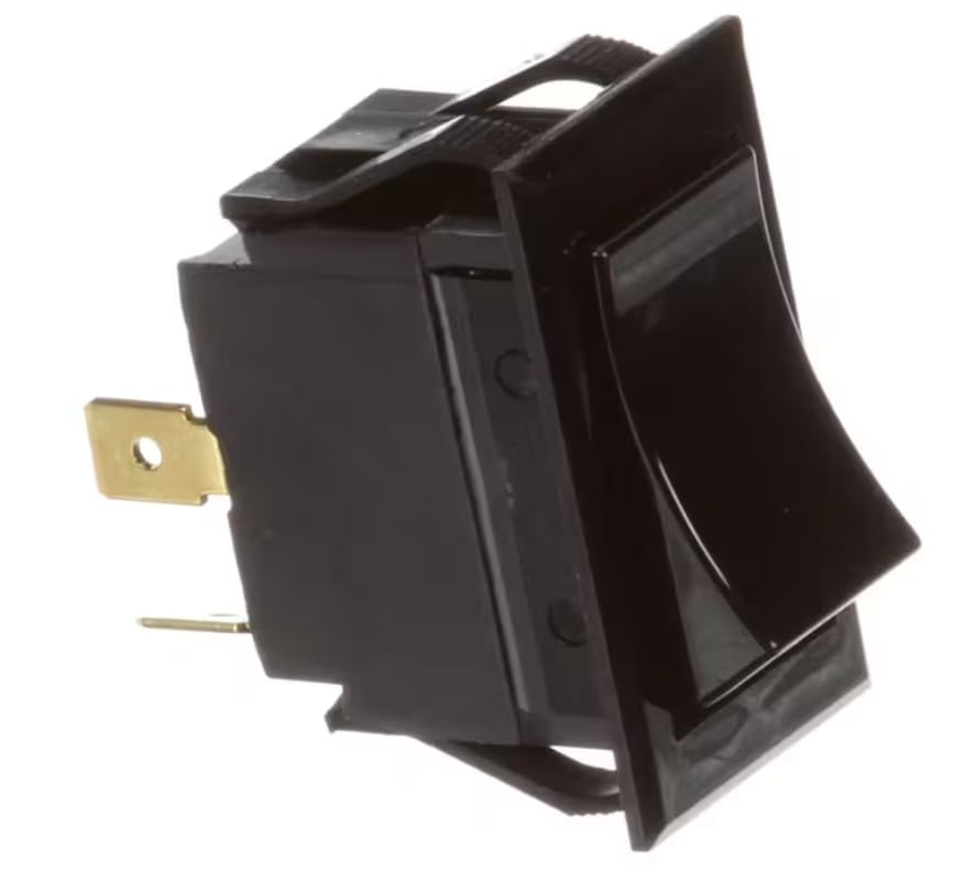 Fits Hobart 1444R 20A 125-277VAC 1-1/2HP 125VAC 2HP 250VAC Rocker Switch, 125-277VAC, 20A, 2HP, Black