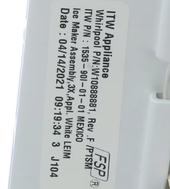 Whirlpool Icemaker W10888881, 1535-901-01-01