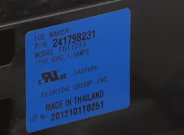Electrolux Ice Maker 241798231, FDI101S, 2012101T0251 – 115V, 60Hz, 6A (Radius Cube)
