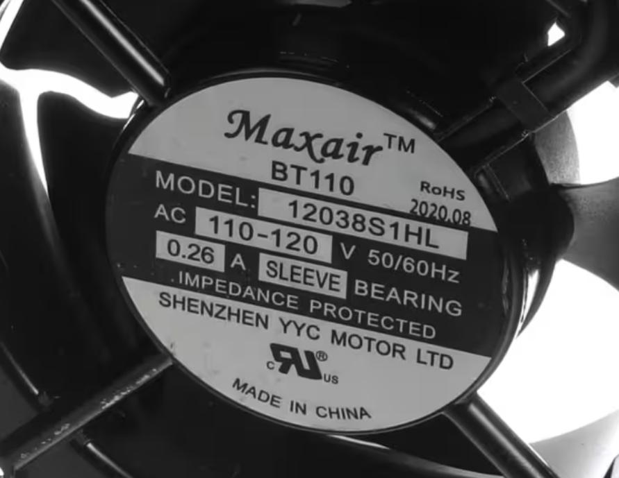 Magic Chef 12038S1HL, BT110, Axial Fan, 110-120V, 50/60HZ, .26A, for MCIM30SST
