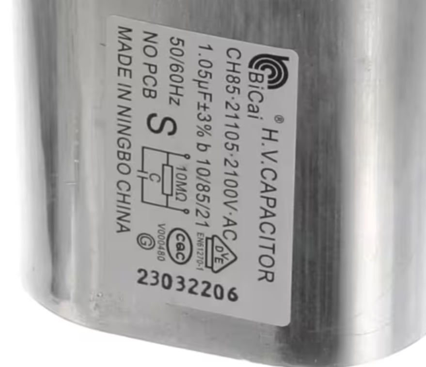 Magic Chef 23032206, EN61270-1 High Voltage Capacitor, 2100VAC, 1.05uF, 50/60Hz