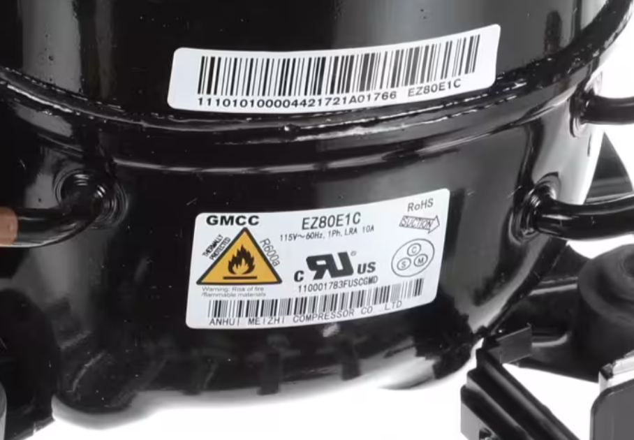 Magic Chef EZ80E1C Compressor, R600a, 115V, 60Hz, 1Ph, 10A