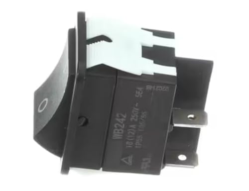 Fits Silver King 18(12) A 250V~ 5E4 IP55 0202148 Rocker Switch, Power, Black