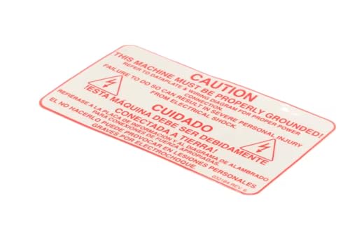 Fits Taylor 032164 REV. 6 Label/Decal, Caution-Machine Must Be Properly Grounded, English/Spanish for C602