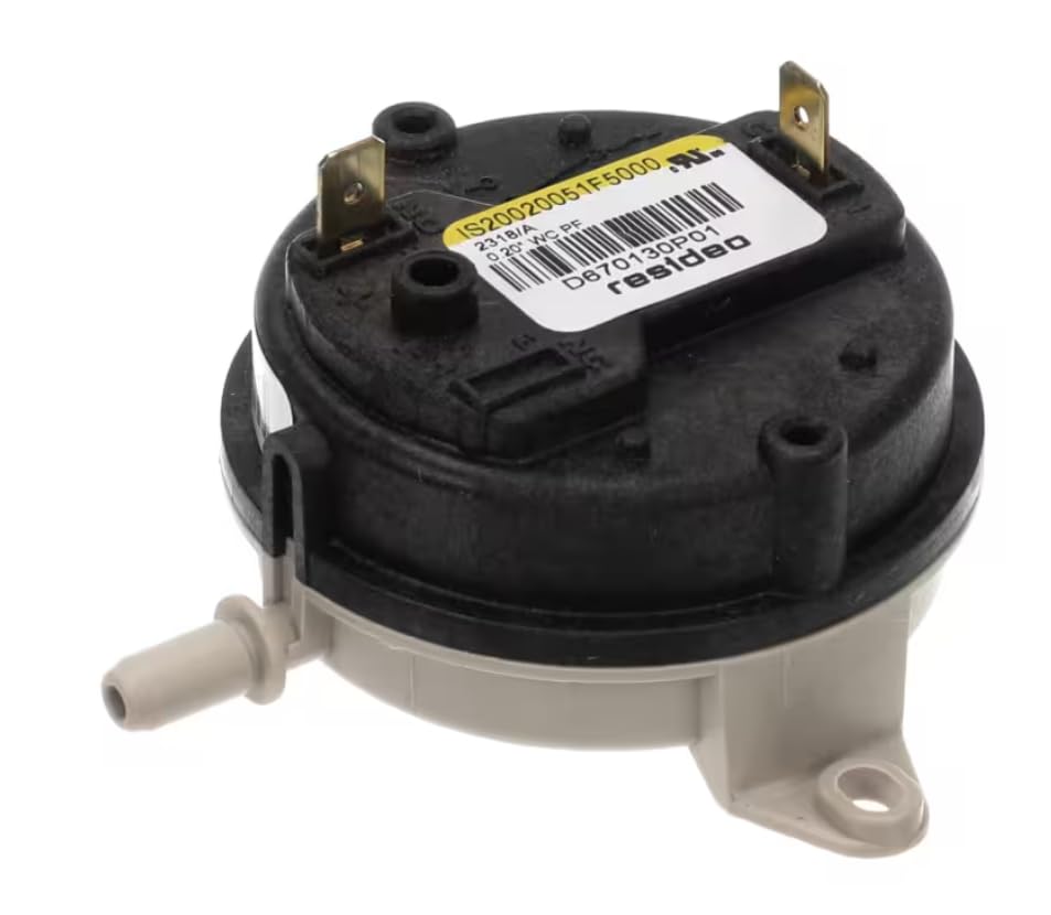 Fits Trane 82396951 Cru®us 2318/A 0.20'' WC PF resideo Air Pressure Control Switch, SPST, 0.20" WC for DCY024F1L0BB, DCY030F1M0BB, DCY036F1H0BB