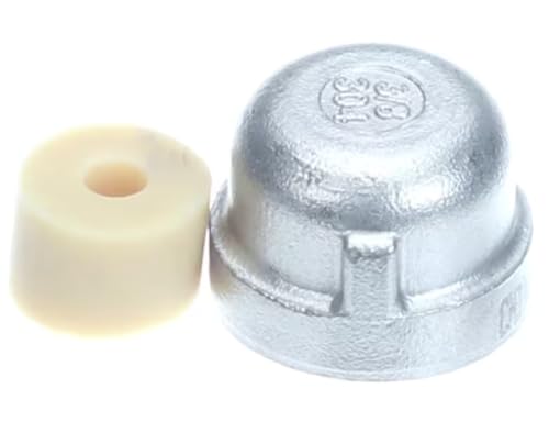 9A799 3/8 304 Pipe Cap with Gasket, 3/8", Stainless Steel for 3CS-3, 3CS-4, 3CS-4B