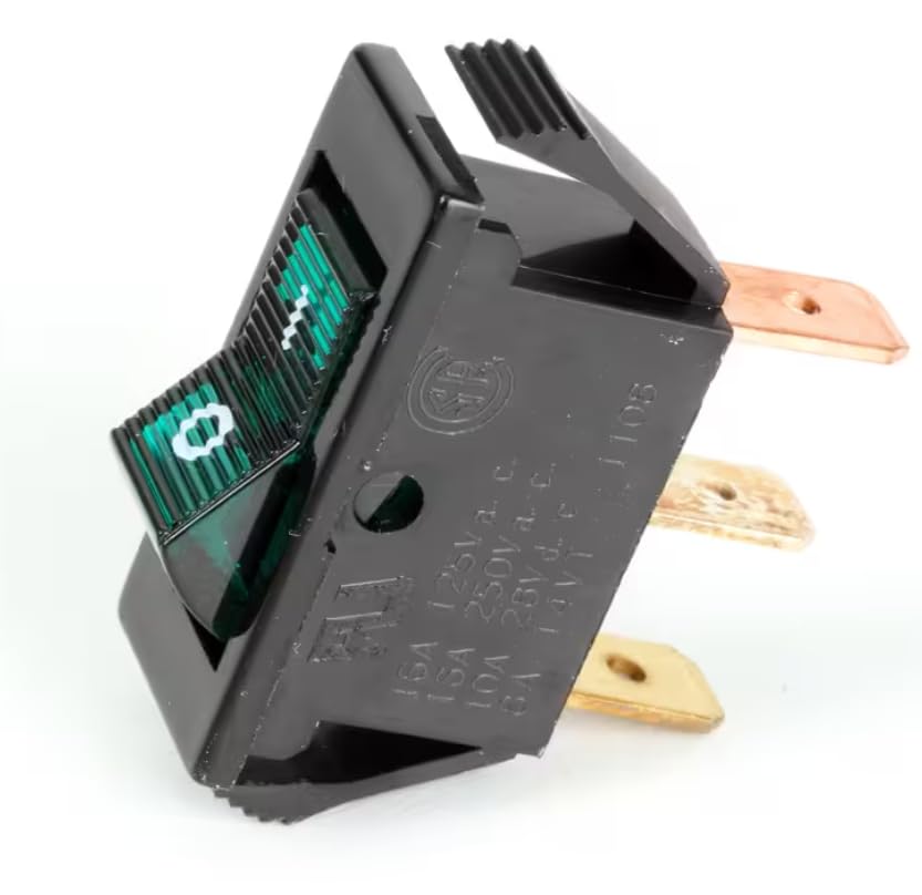 Fits Frymaster 1600G11E014 16(4) A 250V T85/55 LAMP 125V 1108 Switch, Rocker, Lighted Green, SPST, 120 Volt for FGP55, SinBaD, SinBaD II