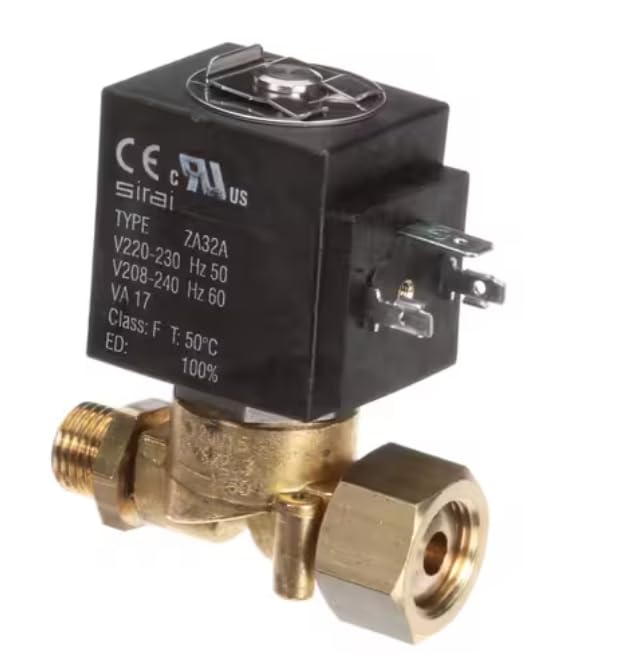 Fits Rancilio ZA32A VA 17 L120V15 G1/8 x 2,3 Solenoid Valve, Hot Water, 208/240 Volt 60HZ, 220/230 Volt 50HZ for Classe 7 E, Classe 7 E Compact, Classe 7 E Compact Tall
