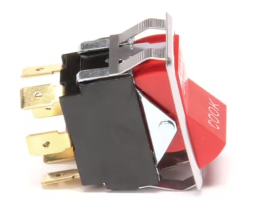 Fits Blodgett 1517 R 10A 250VAC 15A 125VAC 3/4 HP Rocker Switch, Dpdt, Cook/Cool Down, Red for BDO-100-E, BDO-G, CTB