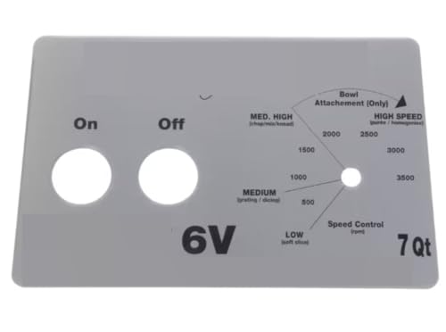 Fits Robot Coupe Blixer 6V 7Qt Front/Switch Plate, On/Off/Speed Control for BLIXER 6V