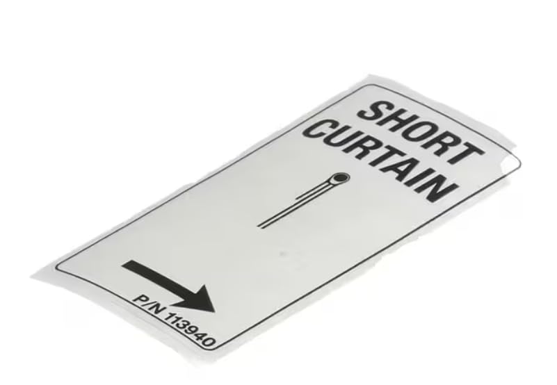 Fits Champion 113940 Label/Decal, Short Curtain, Left to Right Machine