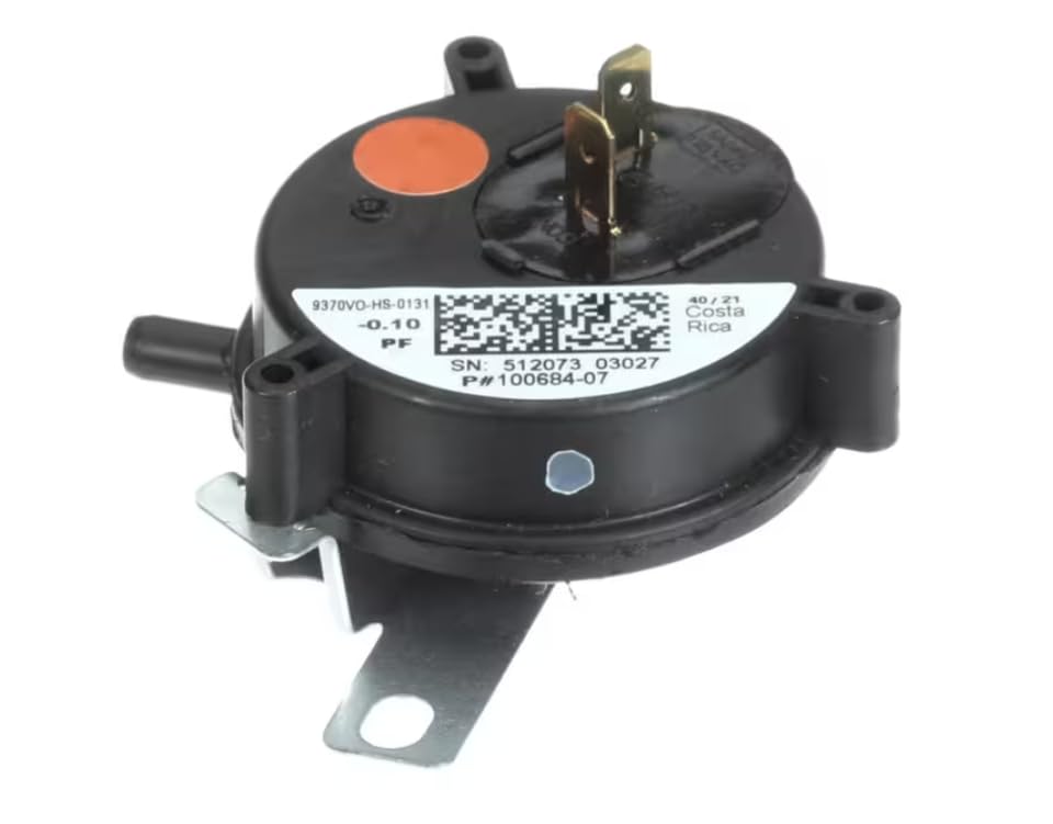 Fits Lennox 9370VO-HS-013 40/21 Pressure Switch, SPST, Orange, 0.10" WC for LGM036U4-01, LGM048U4-01, LGM060U4-01