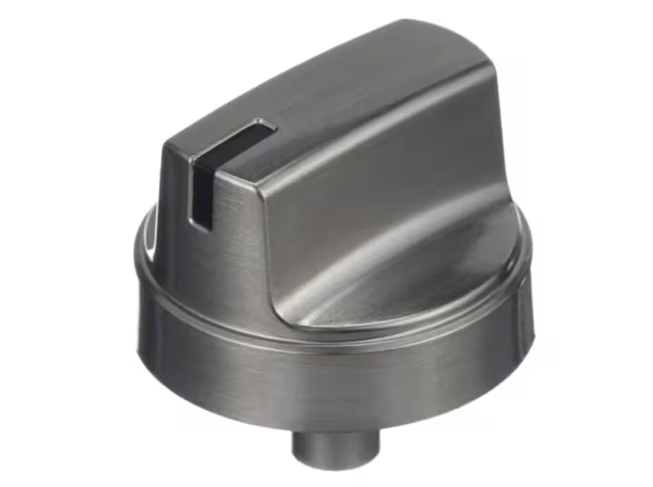 KIP 5U06 91D9233 Knob, Top Burner, Stainless, Cooktop for JGP5030SL1SS, JGP5030SL1SS, JGP5030SL2SS