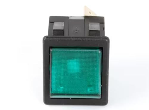 Fits Wilbur Curtis 5559. 16(4) A 250V~ AC T90 250V AC 15A Rocker Switch, Brew, Green Lighted, 120 Volt for GEM-120A-10, GEM-120A, ISLG