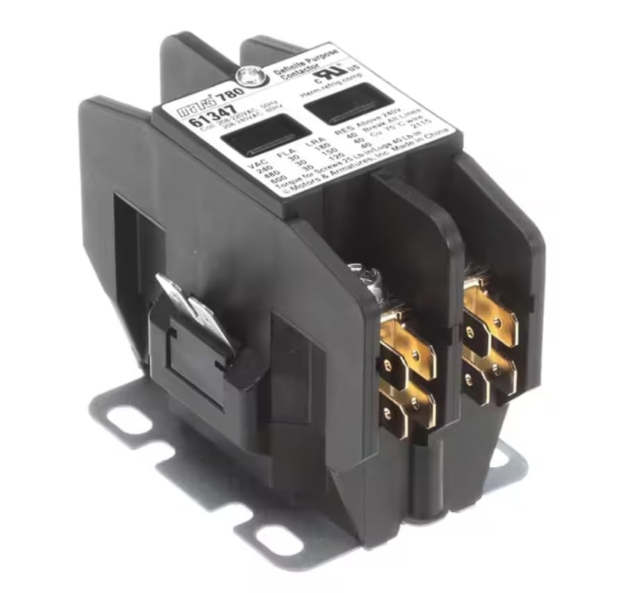Fits Stoelting 208-220VAC 2115 Contactor, 208-240 Volt Coil, 30 Amp, 2 Pole for O231-109I2F, O231-38I2F, VF231-2X-GN