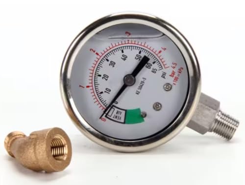 Fits Cleveland KE 50429-5 Pressure Gauge Kit, 0-65 PSI for KEL-100, MKEL-100-T, TKET-T
