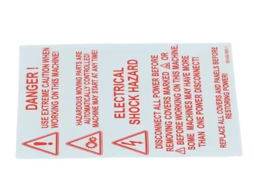 Fits Taylor 051433 REV 1 Label/Decal, Warning-Electrical Shock, Cover