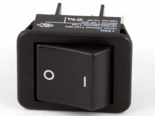 Fits Prince Castle .1350.. 16(4) A 250VAC T125 5E4 16/150A 1 HP 125VAC 1/2 HP Switch, Rocker, Dpst, 20A for 411-SDFM85CE, 416-LFMCE, DHB2-20