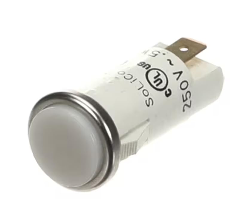 Fits Wells 1441 250V~.5W Indicator Light, White, 250V for MDMW-3, OC-2HG, OC-4