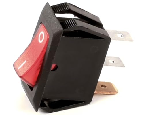 Fits Wisco 1E4 15A 125VAC 7.5A 250V~ Switch, Rocker, SPST, Lighted Red for 520