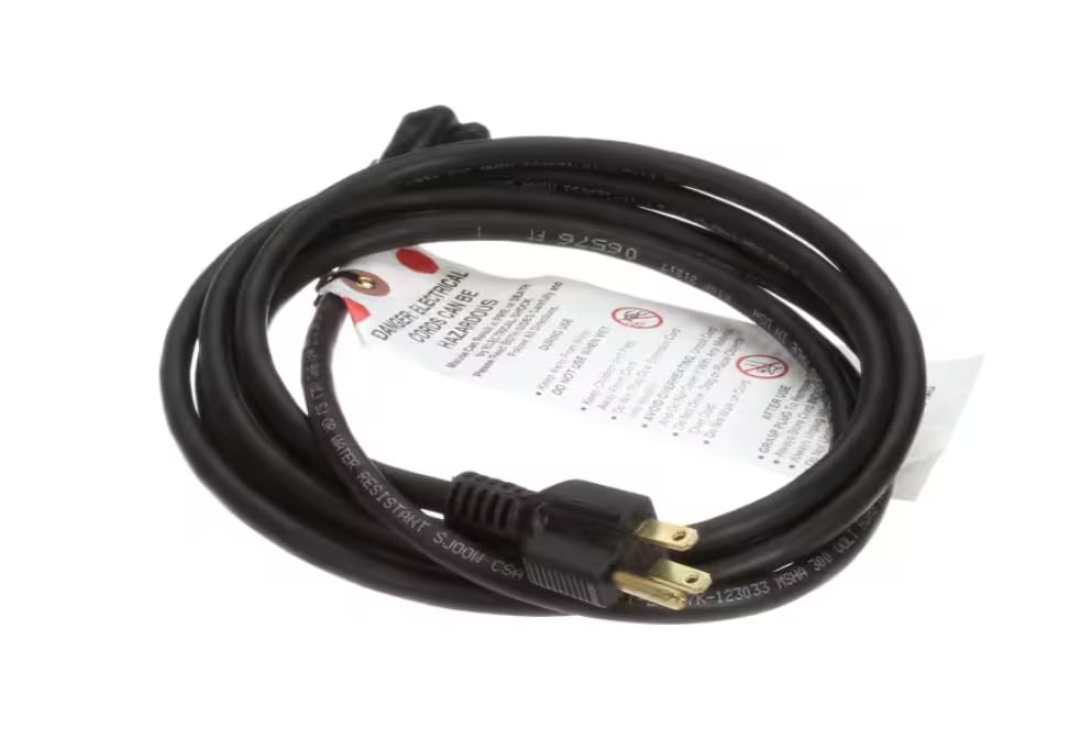 Fits Vulcan Hart 06576 FT Power Cord with Male & Female Plug, 16 AWG for TK65, GR45, 1HF50D