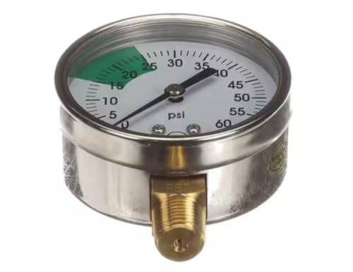 Fits Stero Dishwasher P2598L Pressure Gauge, Water, 0-60 PSI