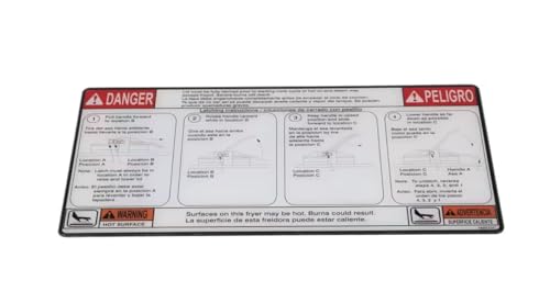 Fits Henny Penny 168572C Label/Decal, Lid Instructions/Danger, English/Spanish, Fryer for OXE-100, PXE-100