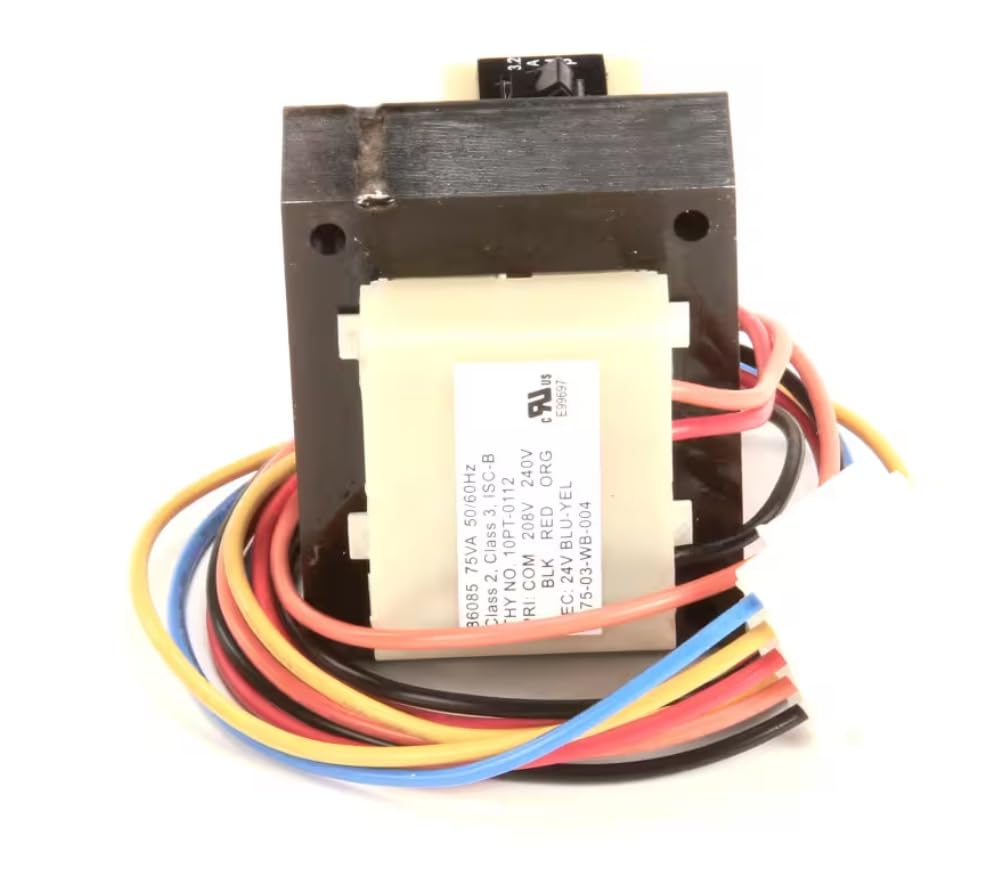 Fits Henny Penny 86085 10PT-0112 B-75-03-WB-004 Transformer, 208/240 to 24 Volt, 75VA, 50/60 HZ for LVE-202, LVE-204, OFE-142