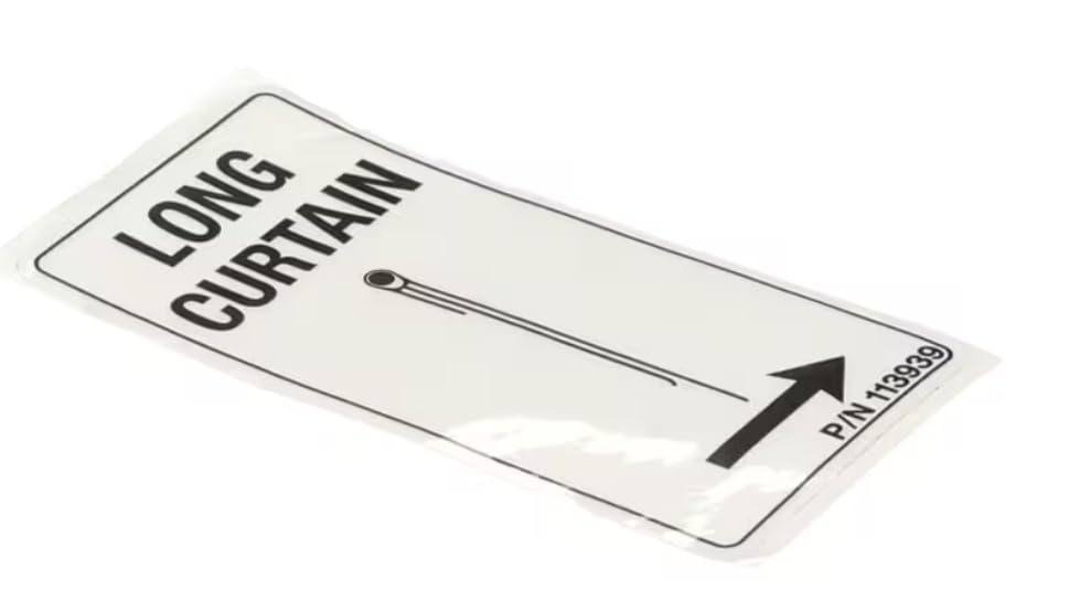 Fits Champion 113939 Label, Long Curtain, Left to Right