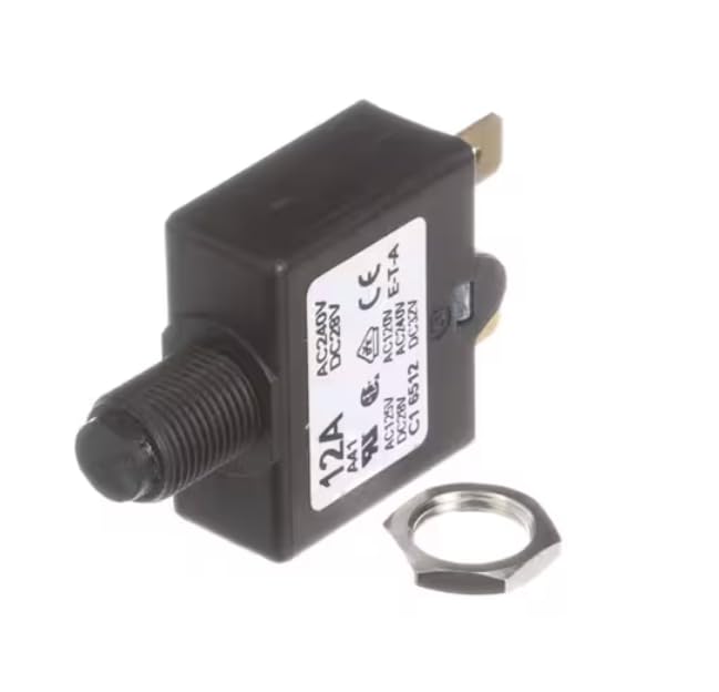 Fits Berkel AC125V C1 6512 AC240V DC32V Circuit Breaker, Single Pull, 120V, 12A for 909E, 909M, 919E