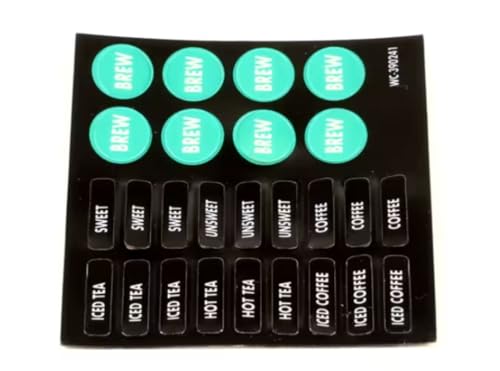Fits Wilbur Curtis WC-390241 Label/Overlay, Flavor Options & Brew Buttons, CB/TB/TBS/TBT for CBA18323, TB, CBP
