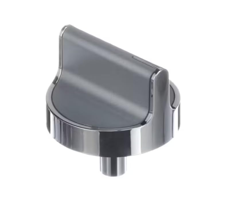 KIP 5T00 Knob, Burner, Silver, Gas Range for WFG975H0HV, WLSCOG1JOB, WVU7130JS
