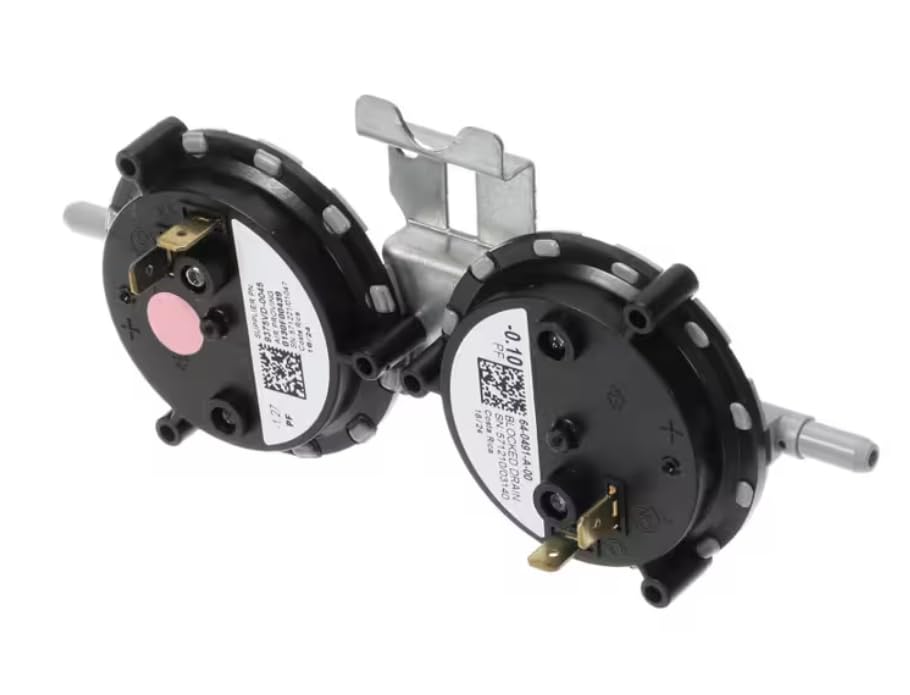 Fits Goodman 64-0491-A-00 571210/03140 18/24 571221/01047 18/24 Pressure Switch, Dual, -1.27/-0.10, Rose Label