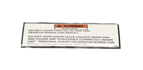 Fits Henny Penny 33448F Warning Label, Drain Pan for LOV300, PQE-500