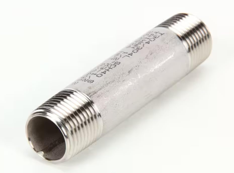 Fits Groen T304/304L SCH40 S 262924 A/SA312 Nipple, 1/2" NPT x 3-1/2" Long, 304 Stainless