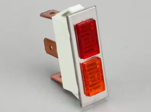 250V-.5W Indicator Light, Dual, Amber/Red, Rectangular, 250V, .5W for 100-PC