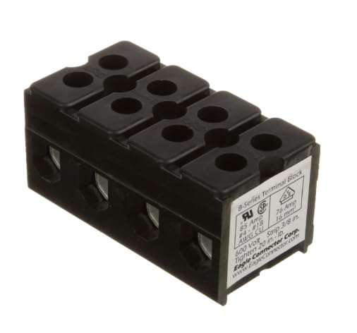85 Amp 600VOLT 3/8 4 Pole Terminal Block for Groen HY-3E(CE), Hatco GR5AL 18, GR5AL 24 "