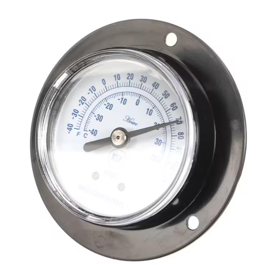 Fits Hussmann B2003 Dial Thermometer, Black, 2"