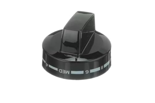 KIP 5L88 W10844387 Burner Knob, Off-Lo-2-4-Med-6-8-Hi-Ignite, Black, Range