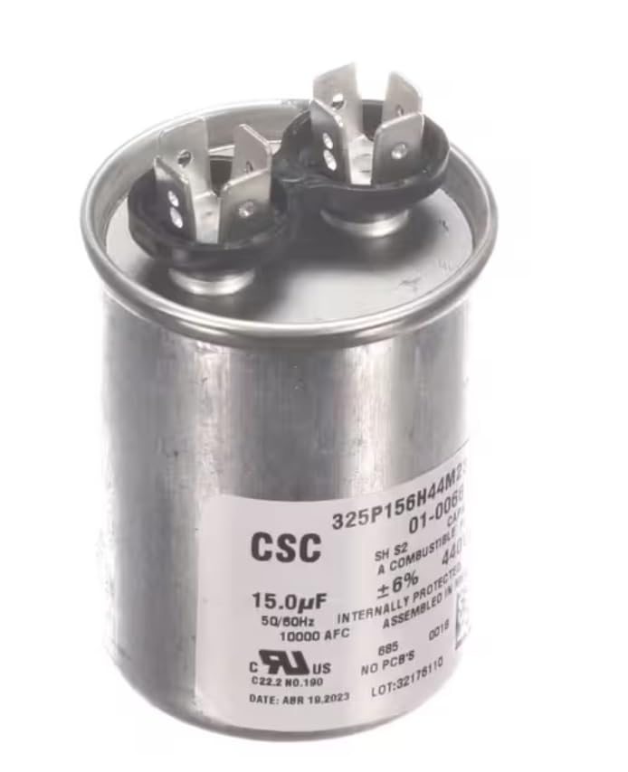 Fits Nortek 325P156H44M23A45N0 15.0 uF 32176110 0018 Capacitor, Run, 440 Volt, 50/60HZ, 15uF, Round 01-0066