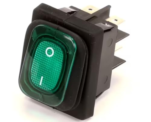 SR-13 Switch, Rocker, DPST, Lighted Green for HW Series